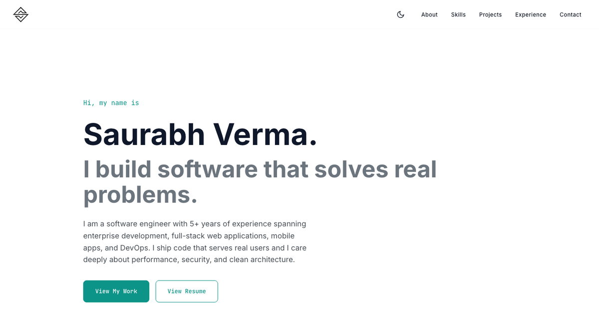 Saurabh Verma | Software Engineer & Product Builder
